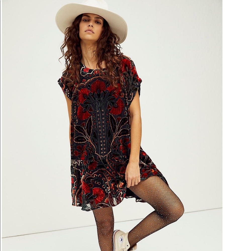Free people strawberry fields velvet dress - holiday party